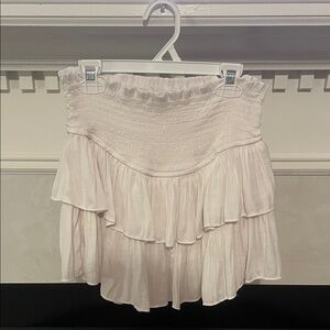 Mustard Seed Cream Ruffled Mini Skirt
